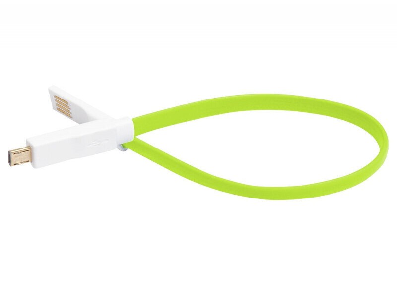 Vojo Short Micro USB Charging & Data Cable, Apple Green - Magnetic Fold-Flat Design