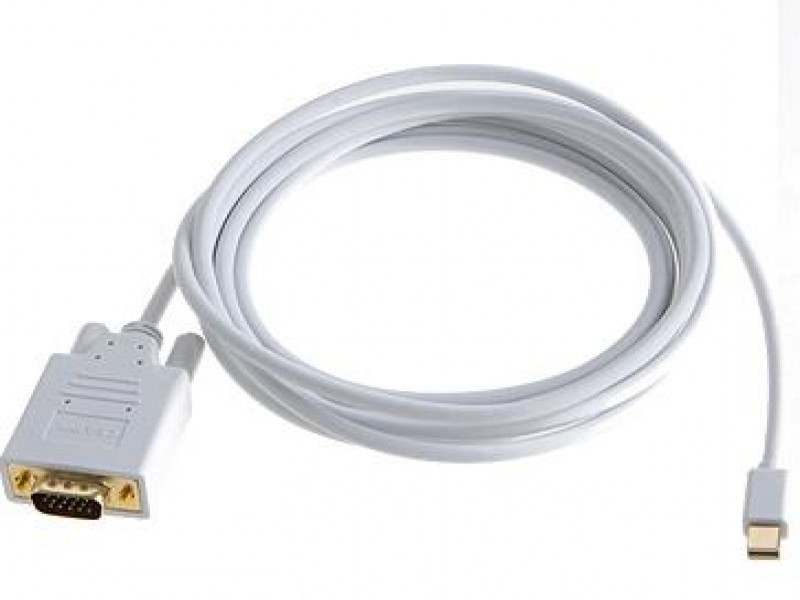 Mini DisplayPort 1.2 to VGA Adapter, White - 24K Gold-Plated, 1920 x 1200 Output