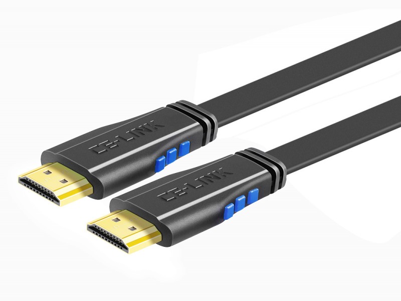 Lasa 4K Flat HDMI 2.0 Cable, 12m, Black - High Speed with 24K Gold-Plated Connectors