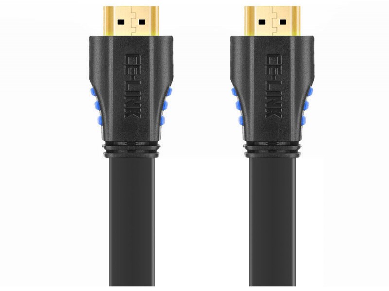 Lasa 4K Flat HDMI 2.0 Cable, 12m, Black - High Speed with 24K Gold-Plated Connectors