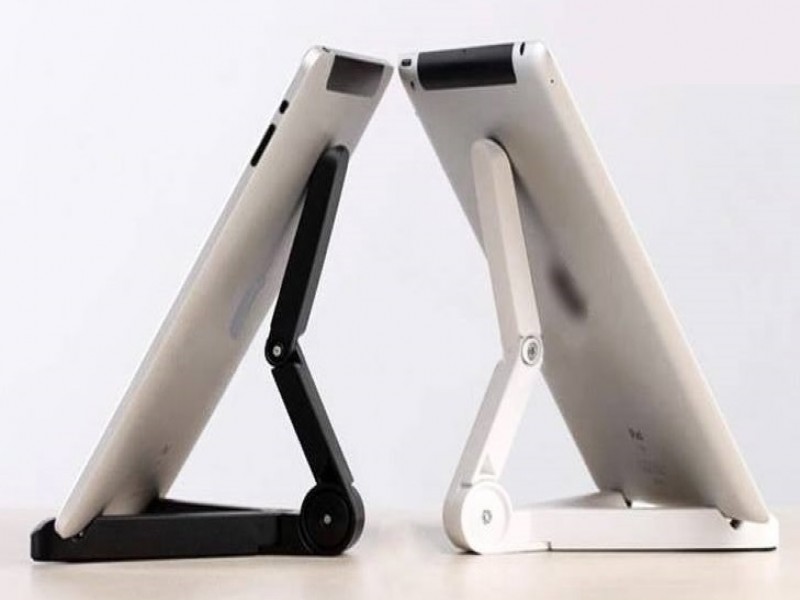 Lasa Desktop Tablet & Phone Holder, White - Stand for Indoor Viewing & Typing