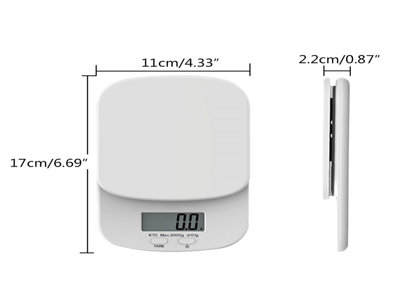 Lasa Digital Kitchen Scale, 2kg x 0.1g - High-Precision with Tare & LCD Display