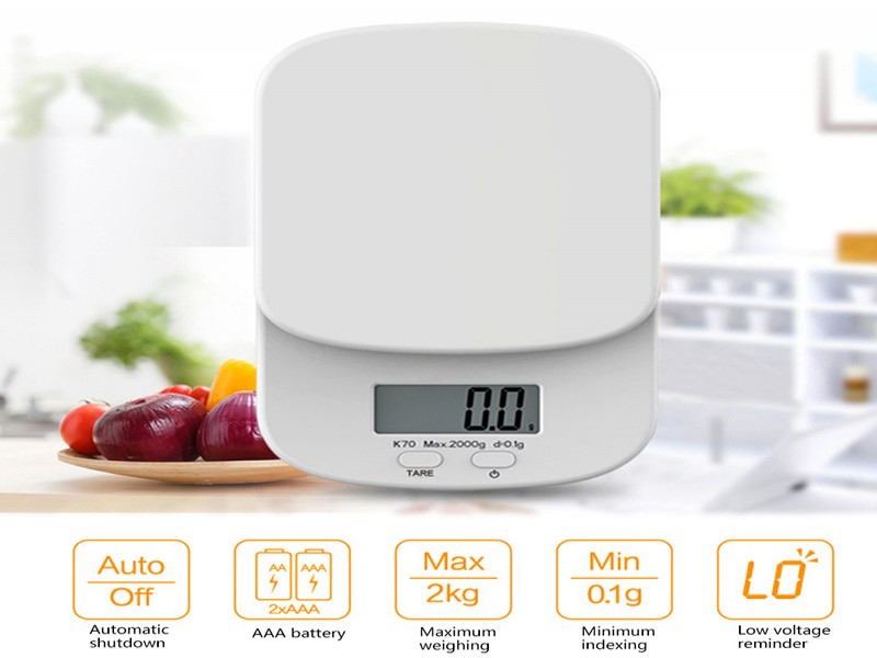Lasa Digital Kitchen Scale, 2kg x 0.1g - High-Precision with Tare & LCD Display