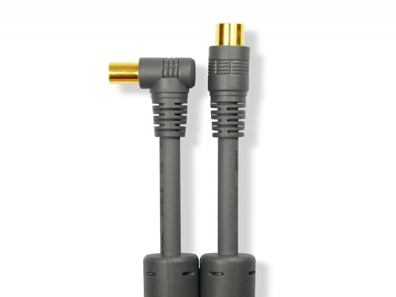 CATV RF Coaxial TV Cable - 24K Gold-Plated with Double Magnetic Rings for Set-Top Boxes