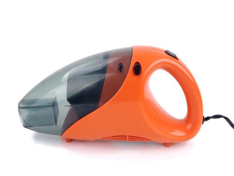 Lasa 12V 60W Wet & Dry Car Vacuum Cleaner, Orange - Handheld with Washable Filter & Crevice Tool
