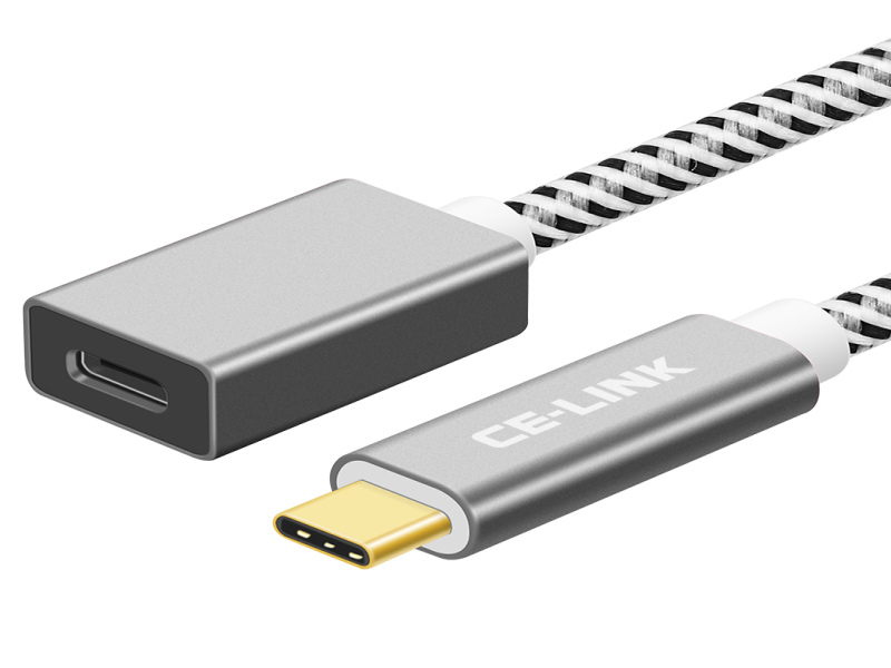 USB-C 3.1 Extension Cable, Male to Female, 1.5m, Space Grey - 10Gbps