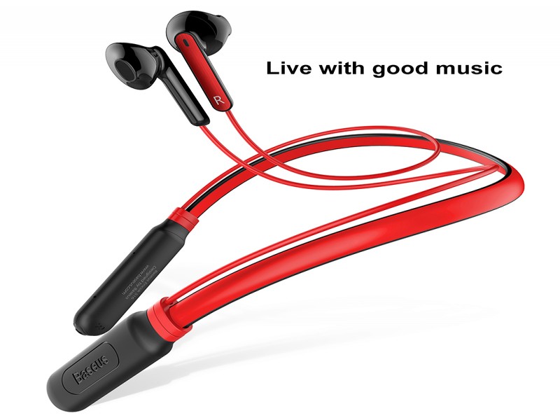 Encok Bluetooth Sports Earphones, Red - Magnetic In-Ear Headset for Running & Gym, 120mAh