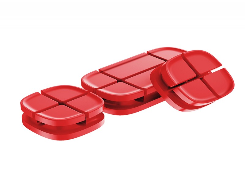 Baseus Cross Peas Silicone Cable Clip, Red - Removable 3M Adhesive Cord Holder