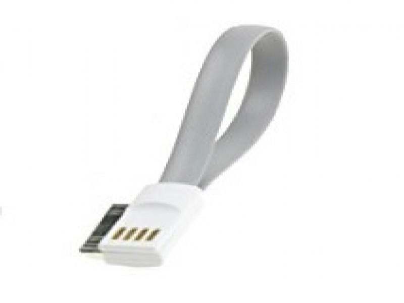 Vojo Short Charging & Data Cable for iPhone 4/4S, Grey - Magnetic Fold-Flat Design