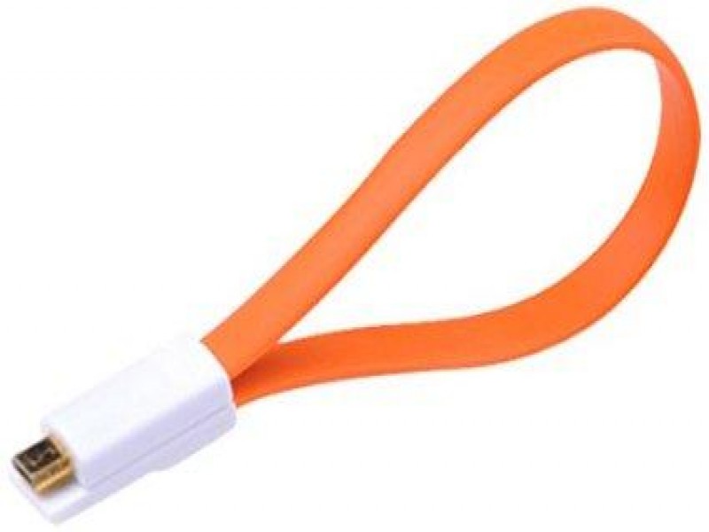 Vojo Short Micro USB Charging & Data Cable, Orange - Magnetic Fold-Flat Design