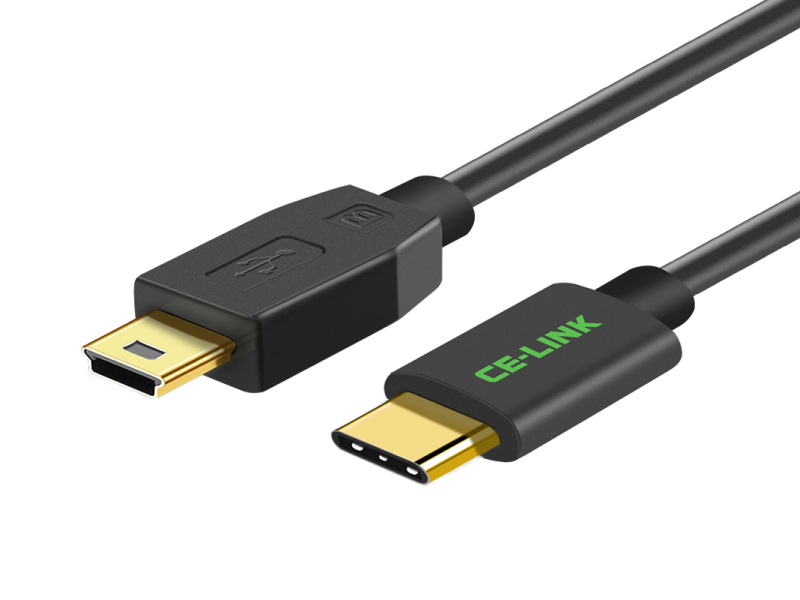 USB-C to Mini USB Cable, 1m - Gold-Plated for Cameras, Hard Drives & MP3 Players