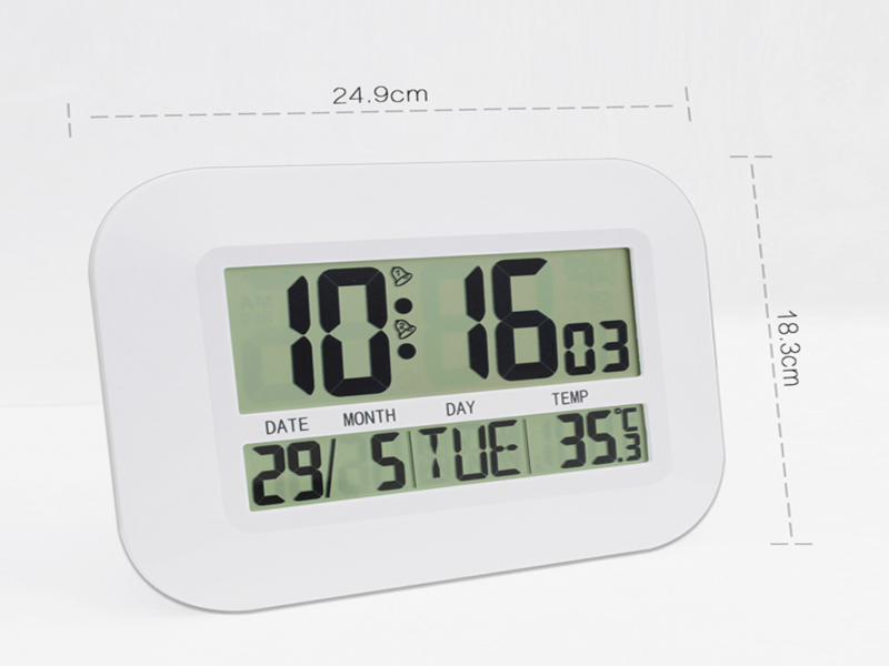 Lasa Digital Desk Alarm Clock with Temperature, Date & Day - Large LCD Display