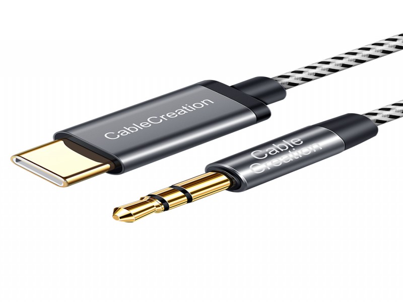 USB-C to 3.5mm AUX Audio Cable, 1m - Gold-Plated for Phone to Car Stereo & Speakers