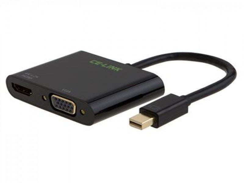 Mini DisplayPort 1.2 to HDMI 4K & VGA Converter Adapter Cable - Thunderbolt Compatible