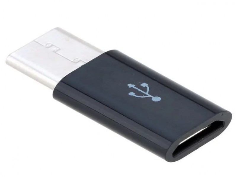 USB-C to Micro USB Aluminium Adapter, Black - Reversible, USB 3.1/3.0/2.0