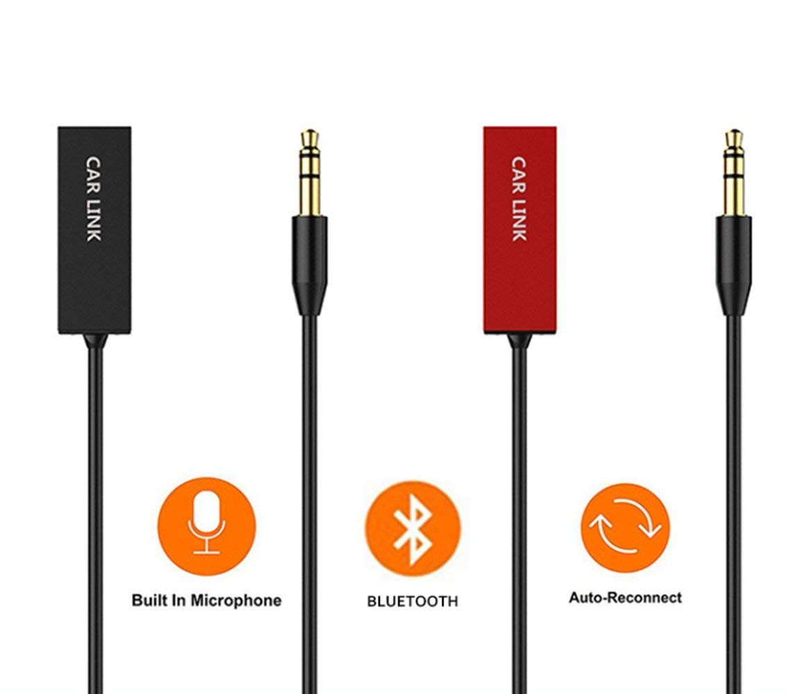 Bluetooth 4.1 AUX Receiver with Microphone - Battery-Free 3.5mm Adapter for Car & Home Audio