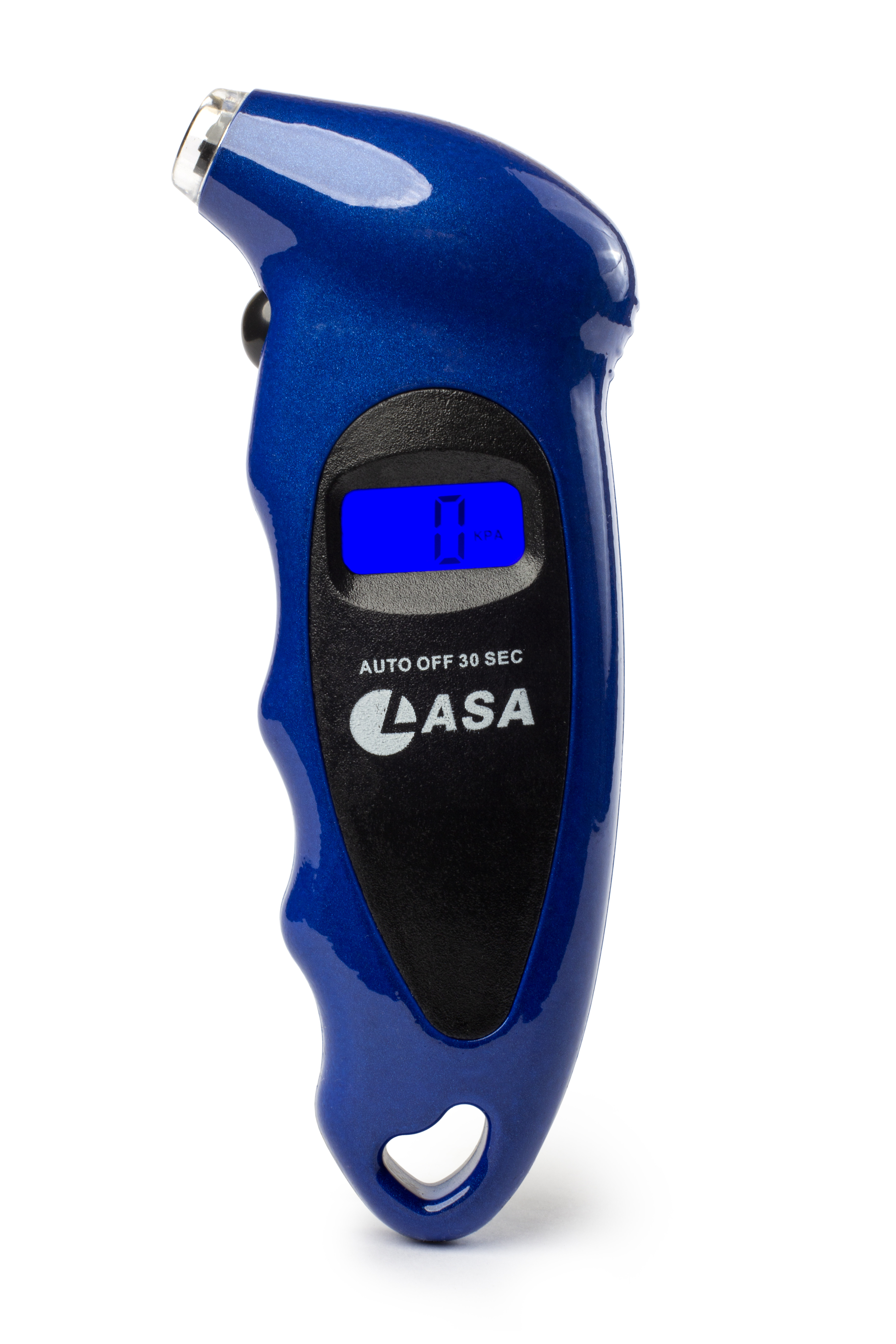 Digital Tyre Pressure Gauge, Blue - kPa, PSI & Bar with Lighted Nozzle