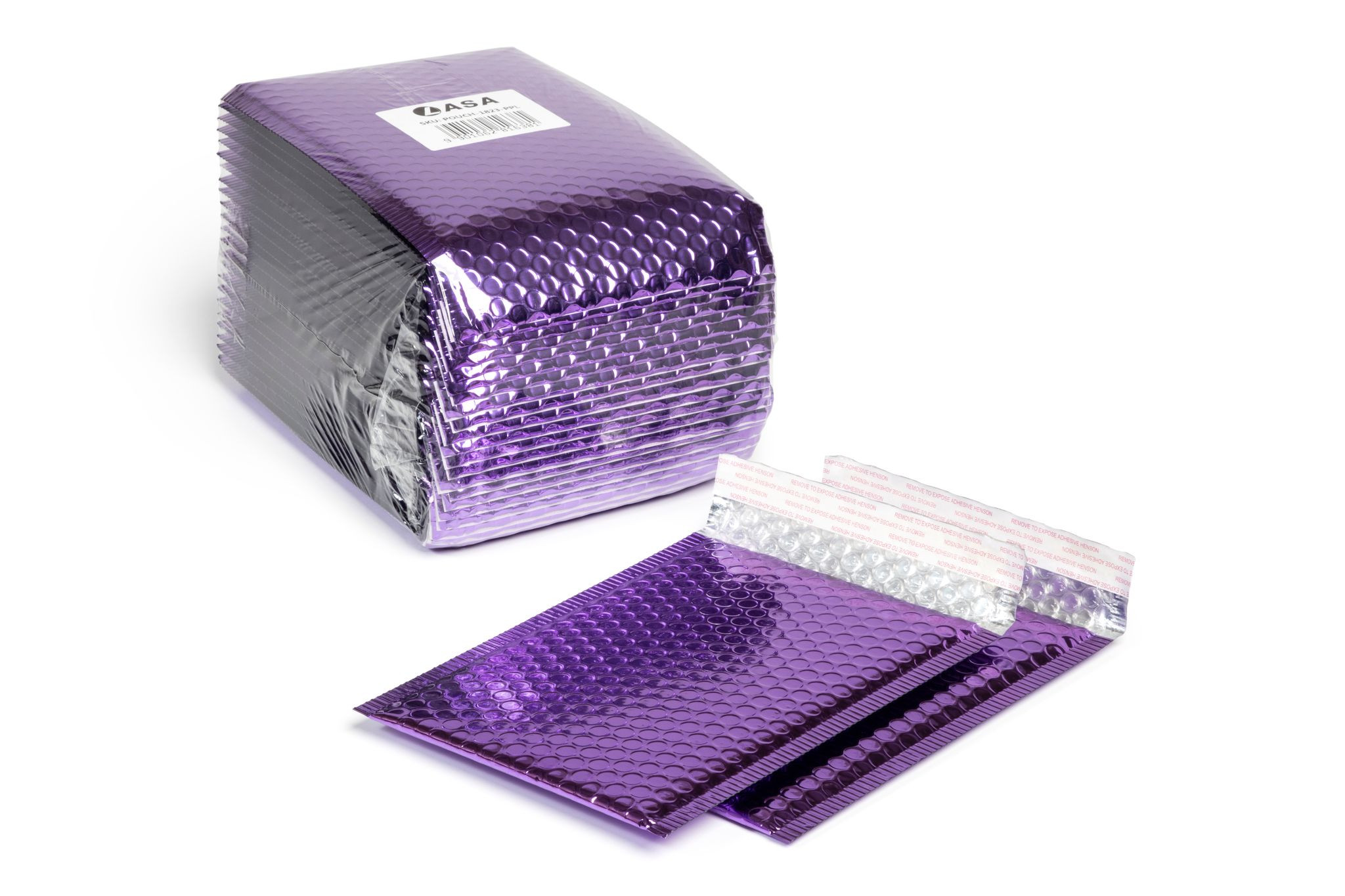 Lasa Purple Bubble Mailers, 25-Pack - 18 x 23cm Padded Envelopes for Safe Shipping