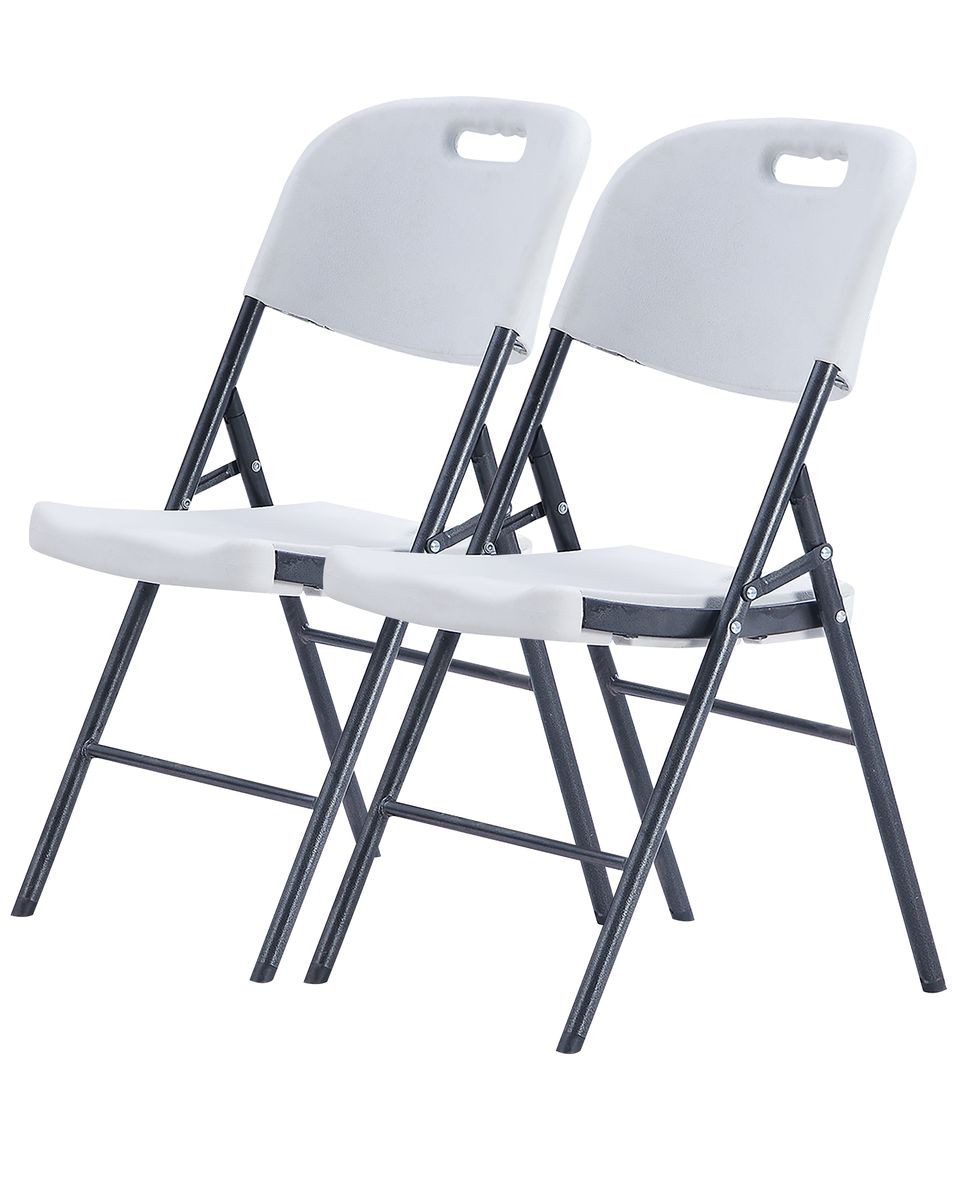 Folding Plastic Chair, 2-Pack - Lightweight Extra Seating for Indoor & Outdoor Use