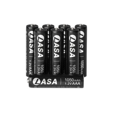 AAA Rechargeable Ni-MH Batteries, 1050mAh, 8-Pack - Pre-Charged, up to 1000 Recharges