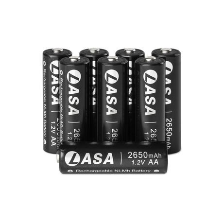 Rechargeable AA Batteries, 2650mAh High Capacity - Pack of 8, Reusable 1000 Times