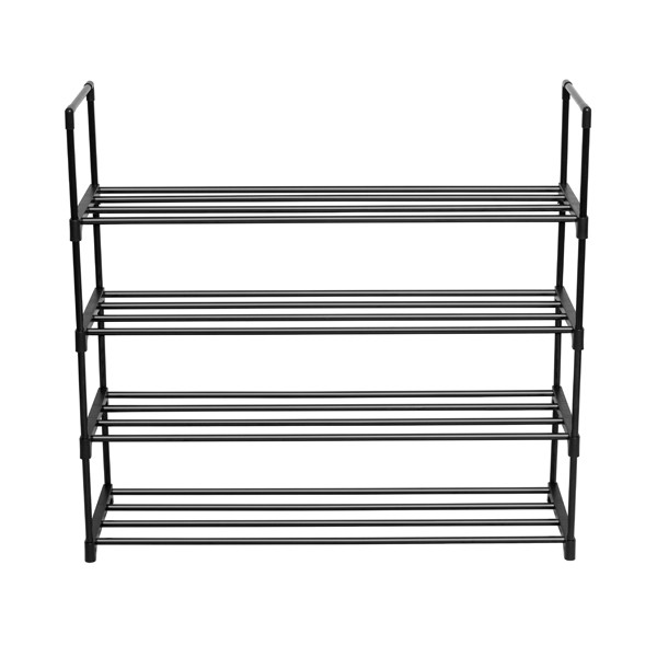 4-Tier Metal Shoe Rack Tower - Holds 20 Pairs, 89.5x26.5x85cm - Space-Saving Shoe Organiser for Entr