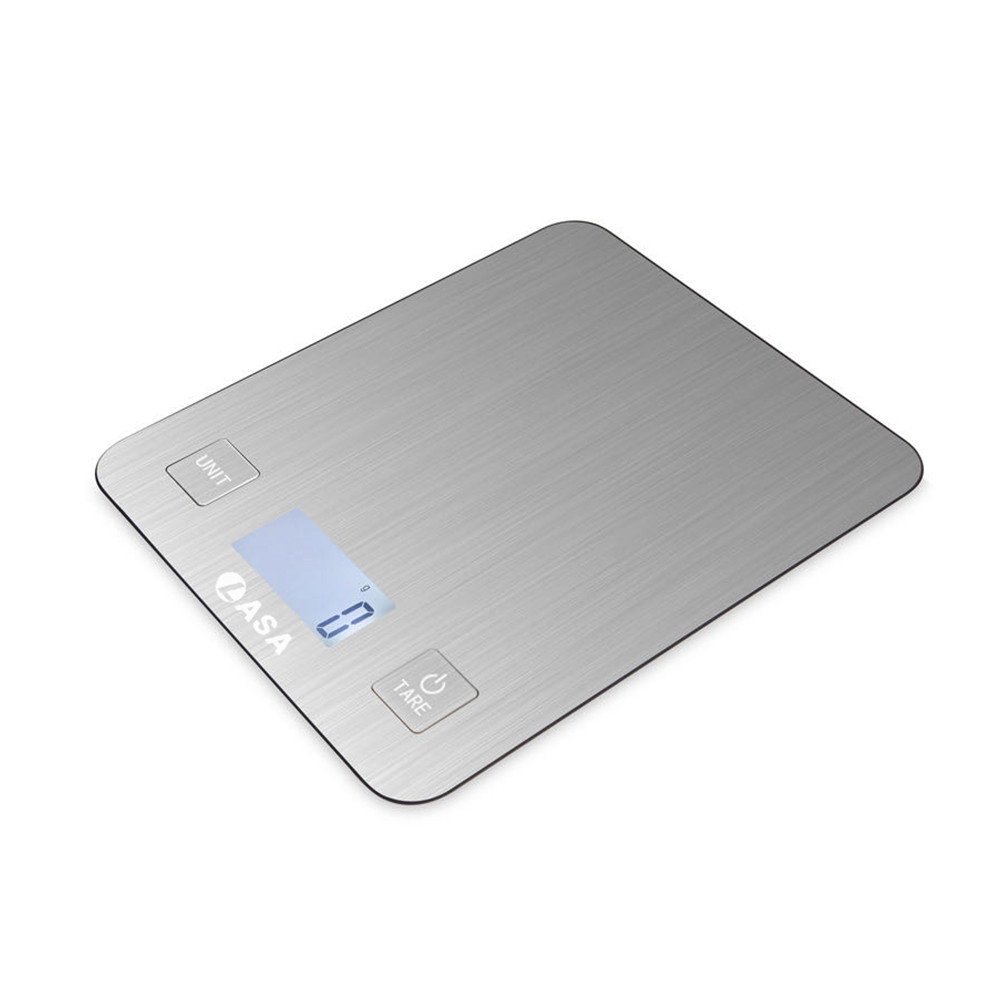 Ultra-Slim Digital Kitchen Scale, 5kg x 1g - Stainless Steel with LCD Display