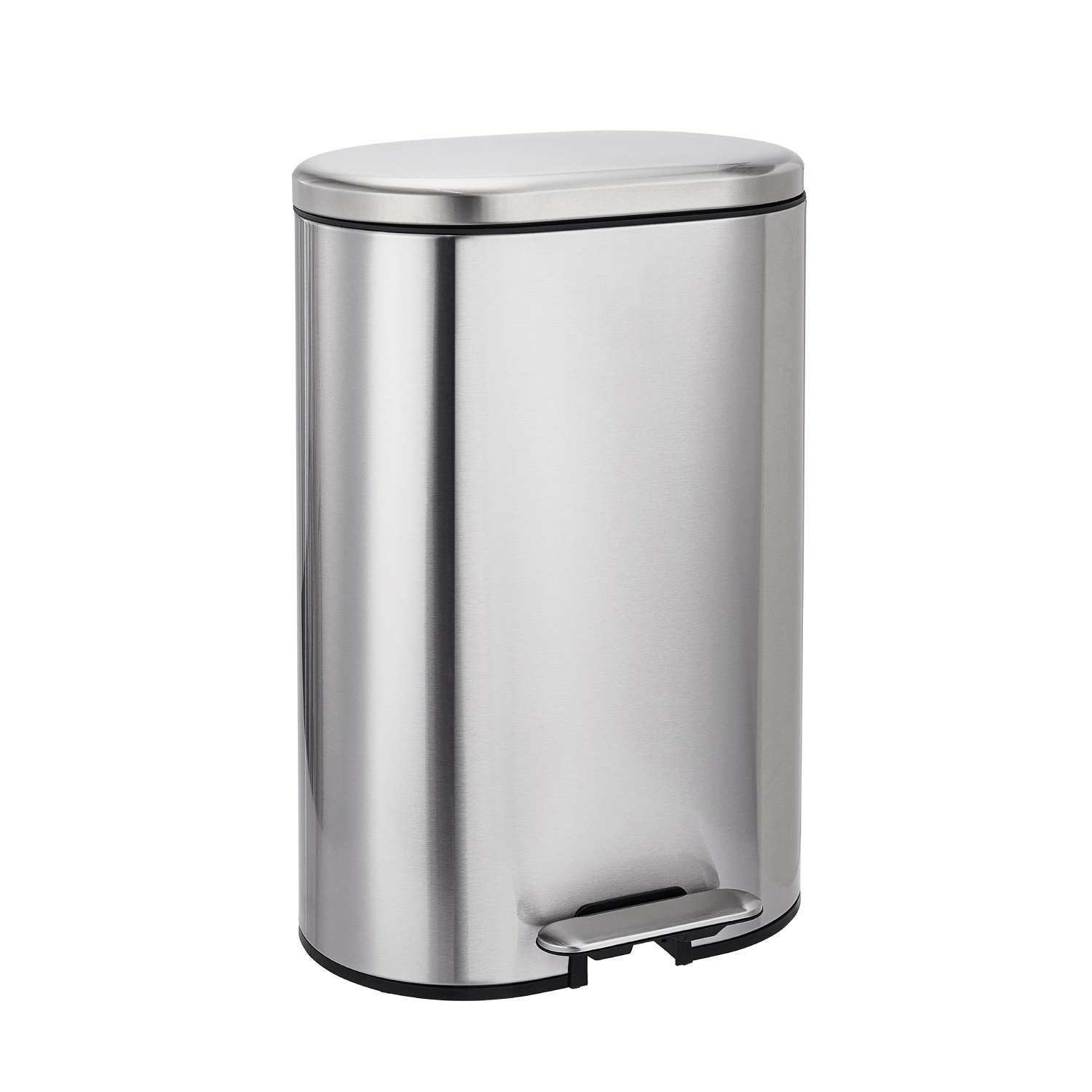 Stainless Steel Oval Pedal Bin, 50L - Soft Close, High Capacity for Busy Kitchens