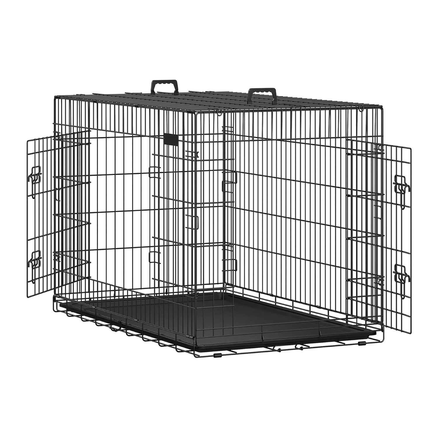 Foldable Double-Door Pet Crate, 122cm - Secure & Portable for Large Breeds