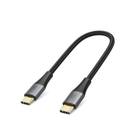 CableCreation USB-C to USB-C Cable, 25cm, Grey - 60W PD Fast Charging