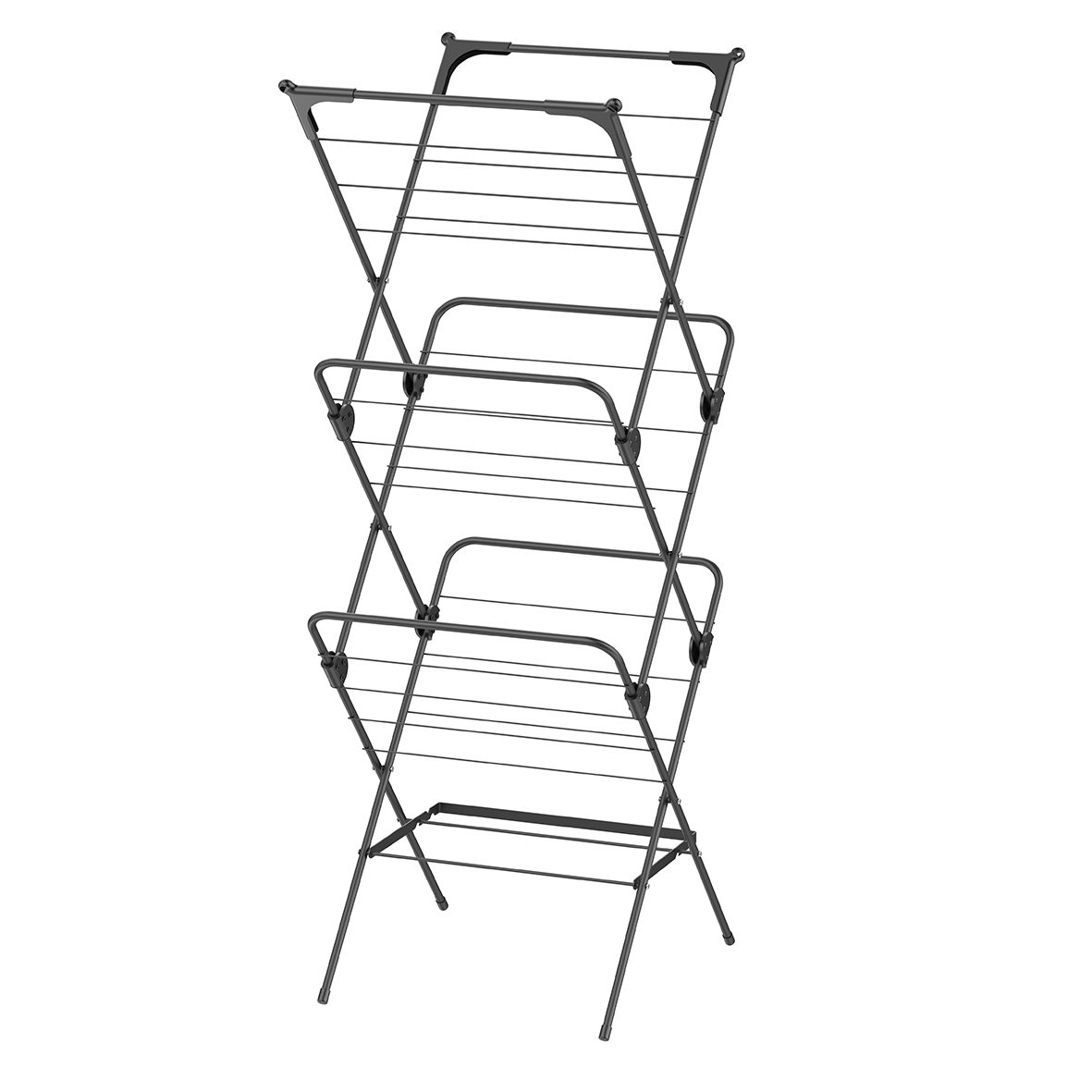 Tall Foldable Steel Laundry Rack - Portable, Space-Saving for Long Garments