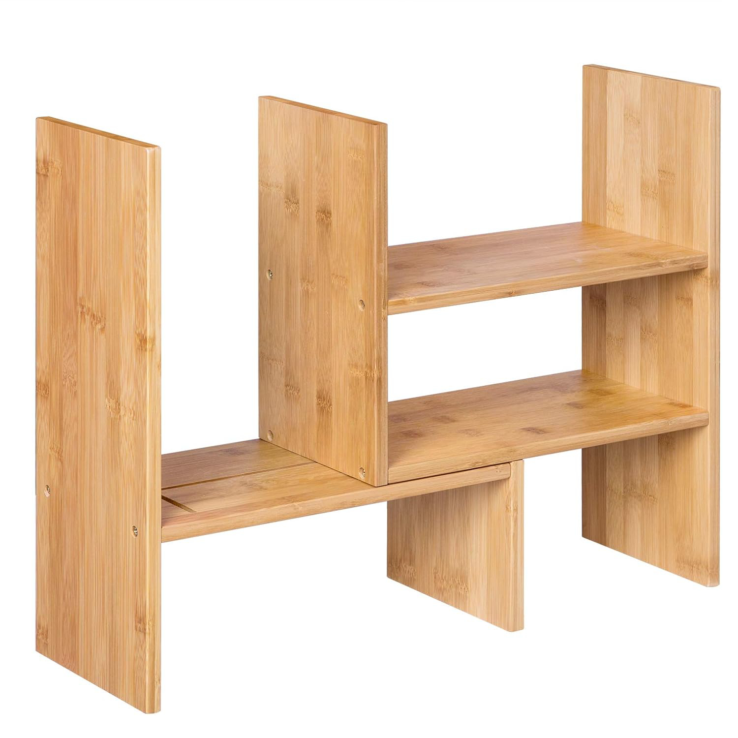 Adaptable Bamboo Desktop Organiser - Multi-Compartment Desk Tidy for Home Office
