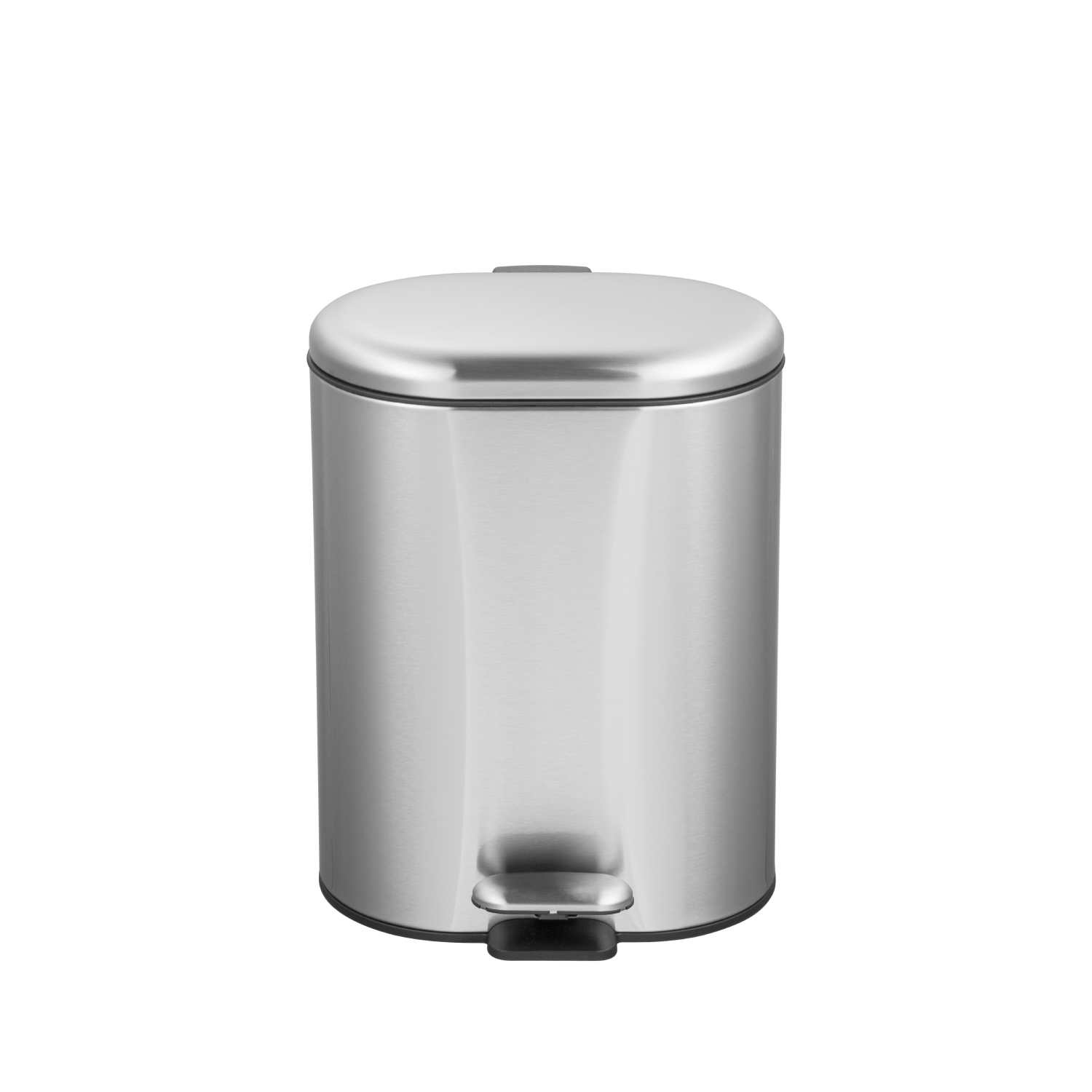 Stainless Steel Oval Pedal Bin, 5L - Soft Close, Bathroom & Home Office