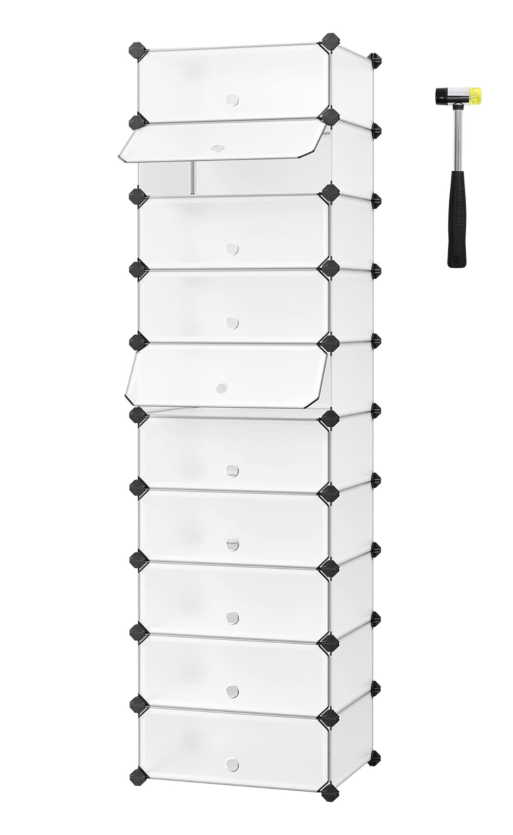 10-Cube Modular Shoe Rack - Customisable Storage Organiser for Shoes, Bags & Closet