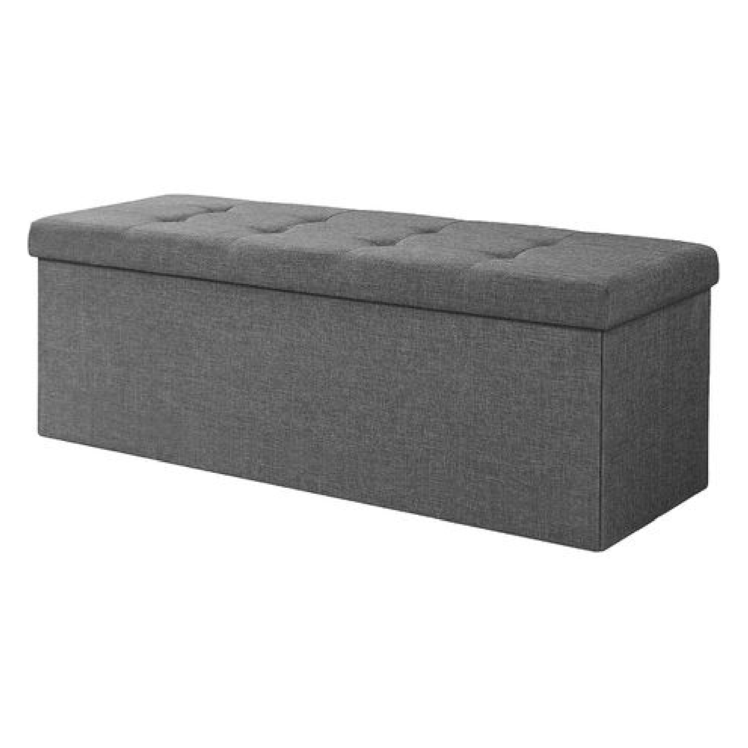 Foldable Storage Ottoman Cube, 110cm - Collapsible Box Seat for Living Room