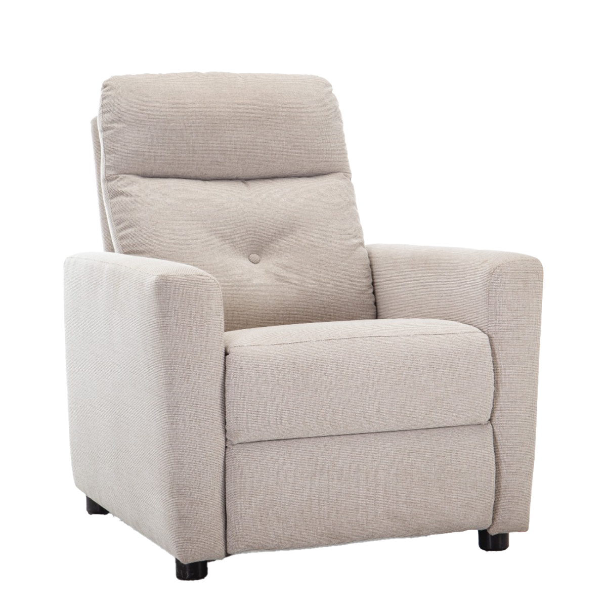 Beige Fabric Recliner Armchair, 75 x 91 x 100cm - Stepless Recline, Leg Rest & Pocket-Spring Seat