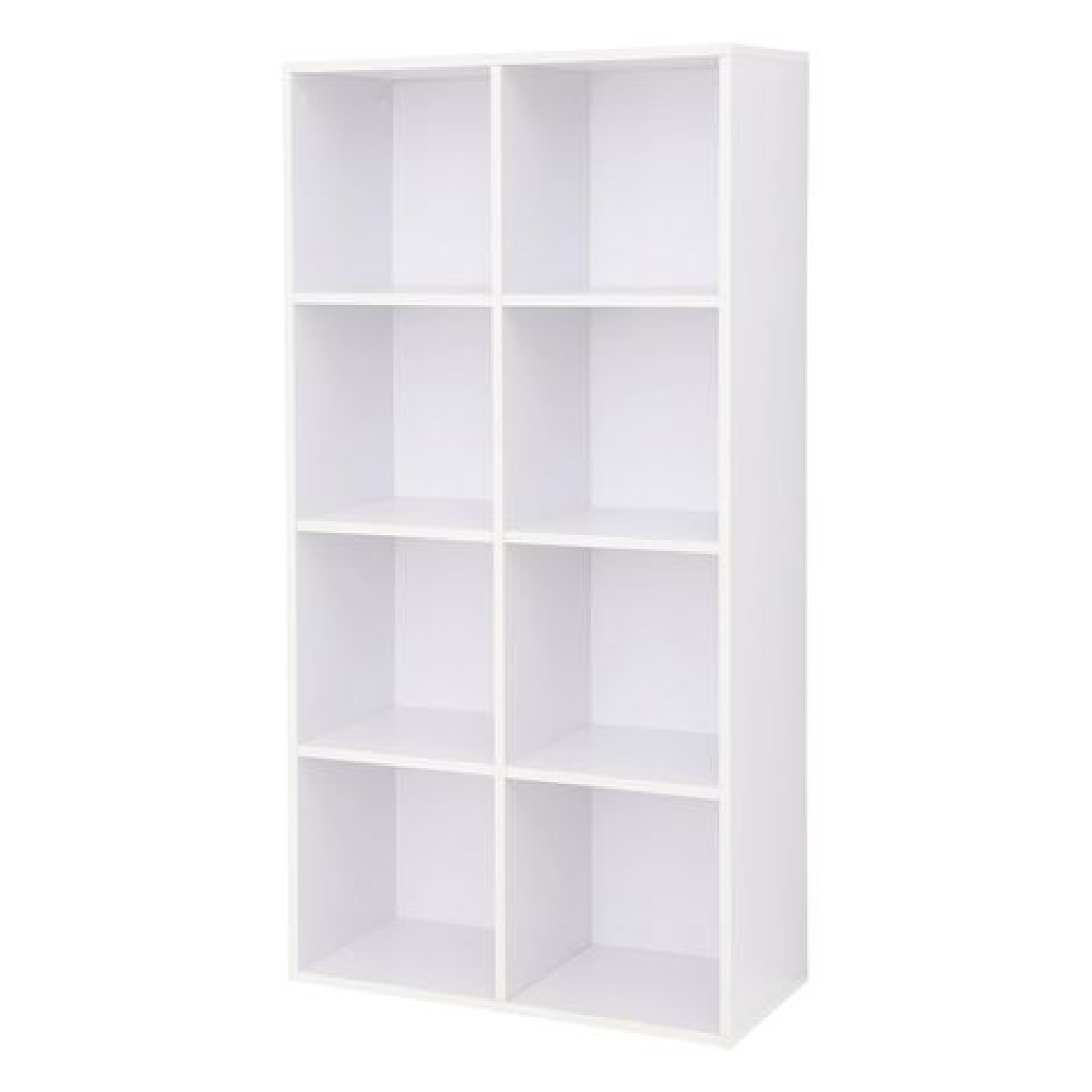 Lazava 8-Shelf Cube Bookcase, White - Wooden Storage & Room Divider for Home & Office