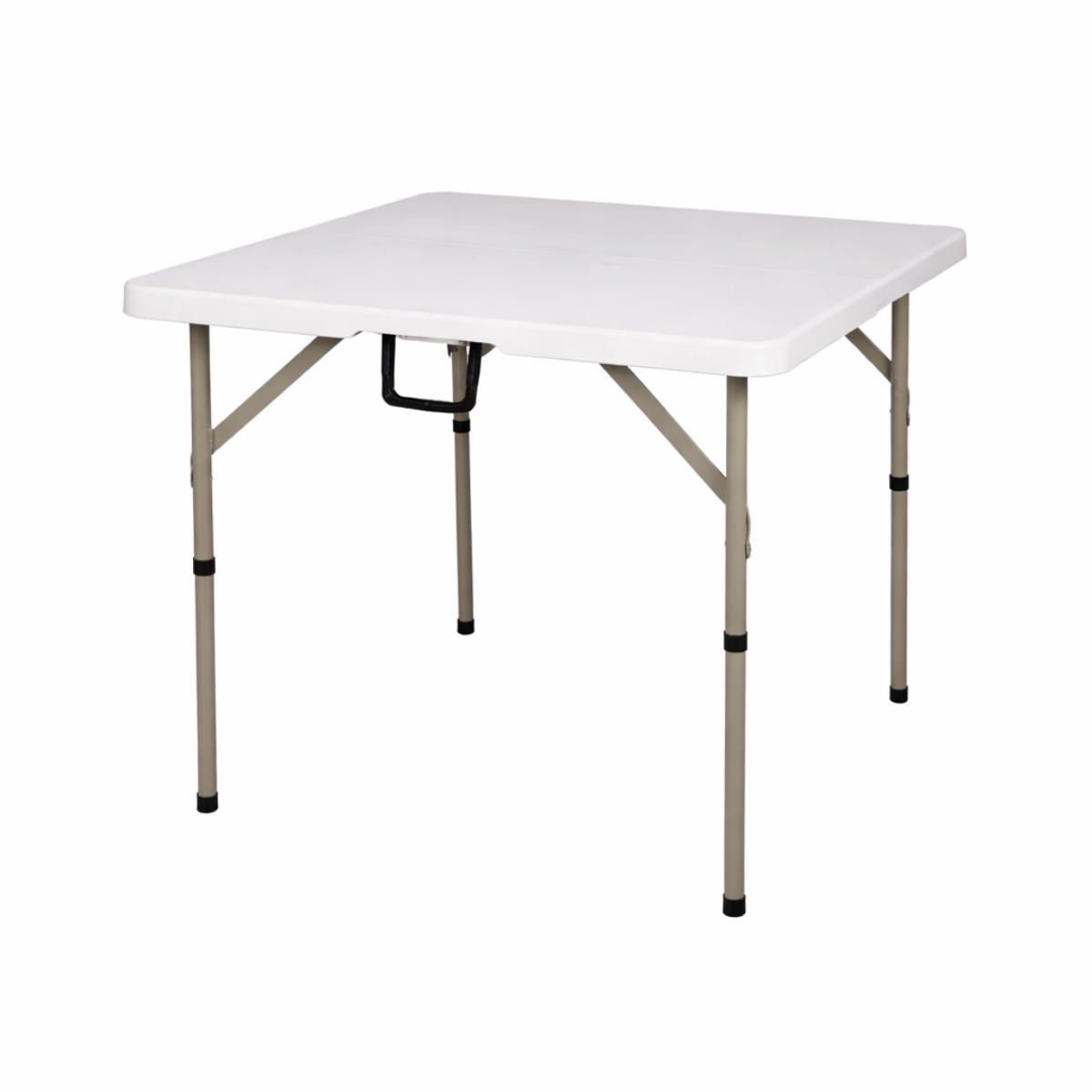 86cm Square Fold-In-Half Plastic Catering Table, White - HDPE Top & Steel Frame