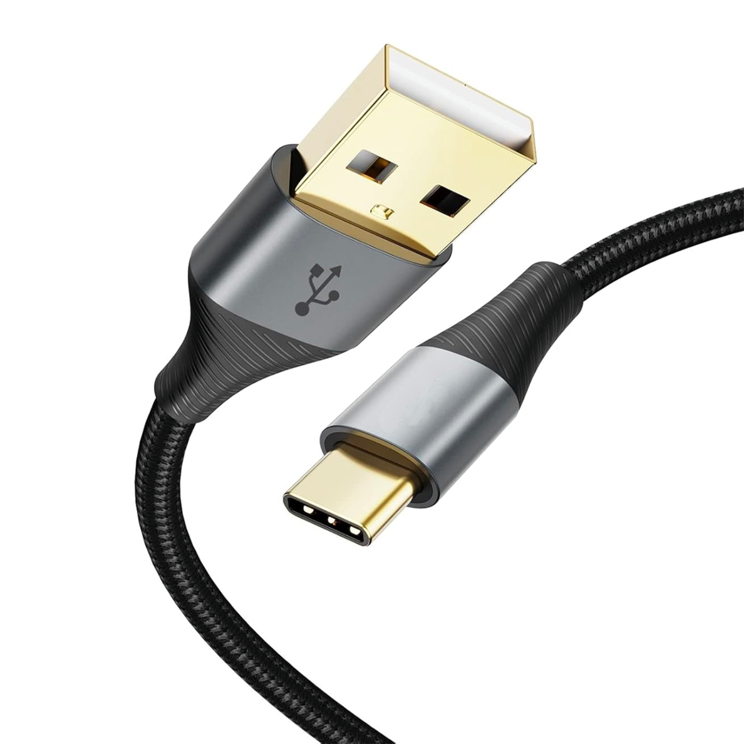 Braided USB-C to USB-A Charging Cable, 2m - 3A Charging, 480Mbps Data