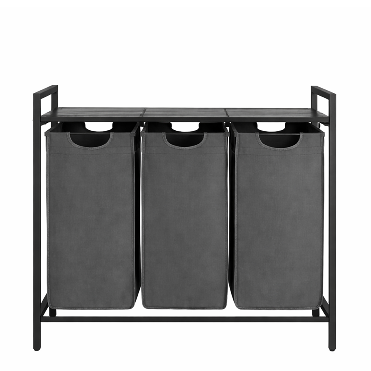Lazava 40L Laundry Sorter with 3 Removable Bags, Grey - Steel Frame Hamper