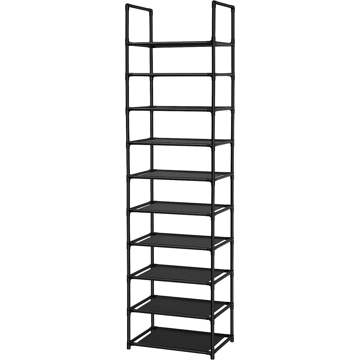 10-Tier Tall Shoe Rack, Black - Holds 20 Pairs, Splits into Two 5-Tier Racks