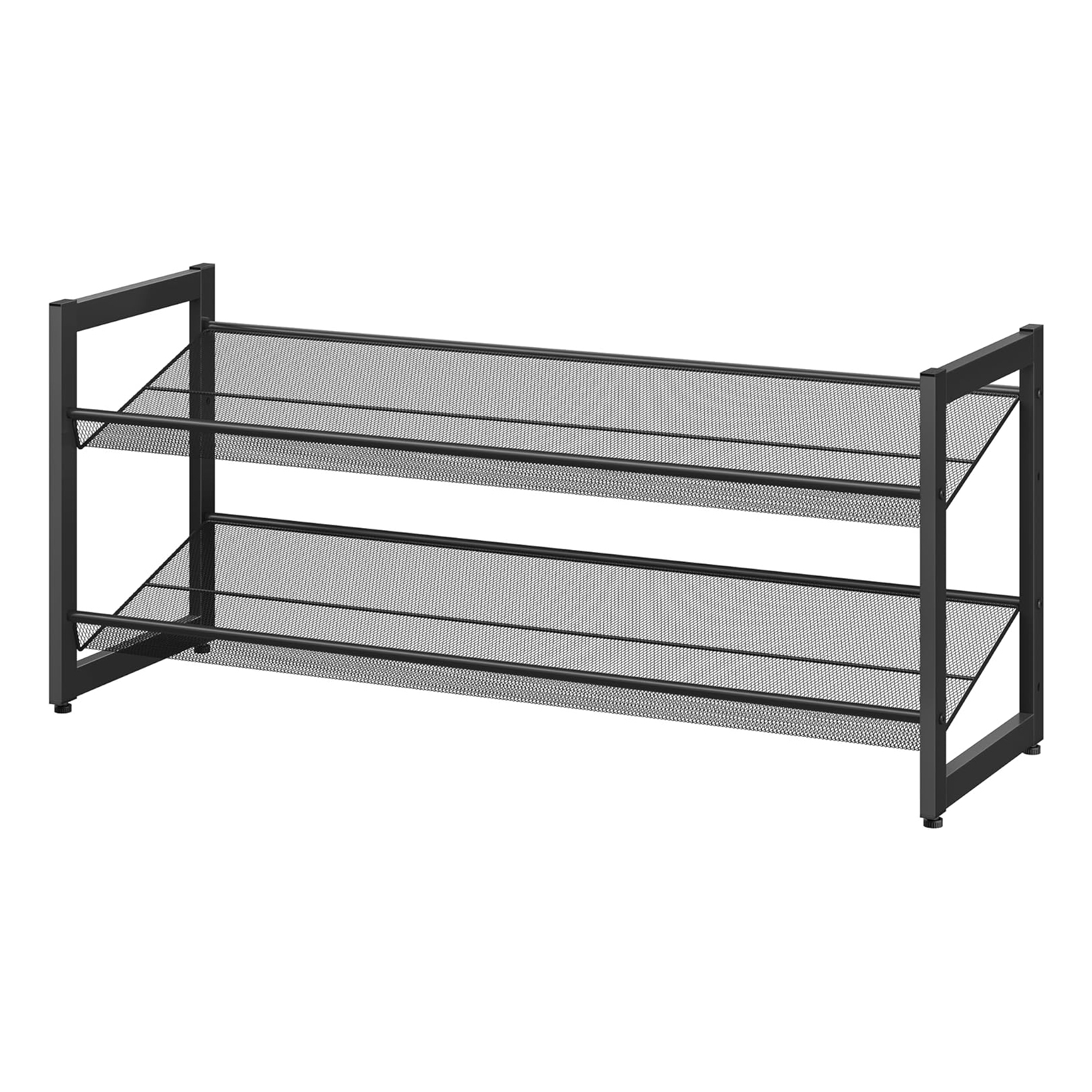 Stackable Metal Shoe Rack, 2-Tier - Adjustable Shelf Design for Entryway