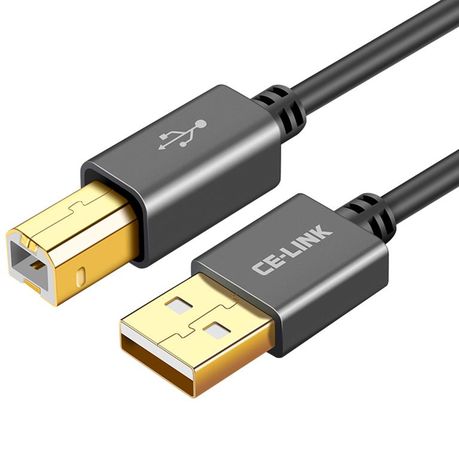 CE-LINK USB Printer & Scanner Cable, 3m - for HP, Canon, Epson & Samsung