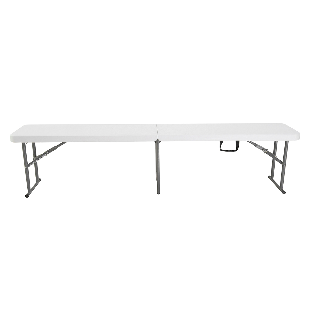 182.5cm Fold-In-Half Plastic Catering Bench, White - HDPE Seat & Powder-Coated Steel