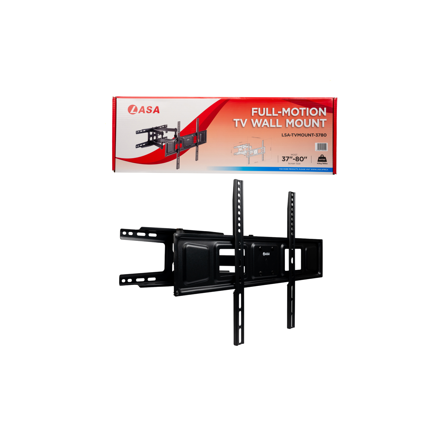 Dual-Arm TV Wall Mount - Fits 37-80 Inch Curved & Flat Screens, Tilt & Swivel
