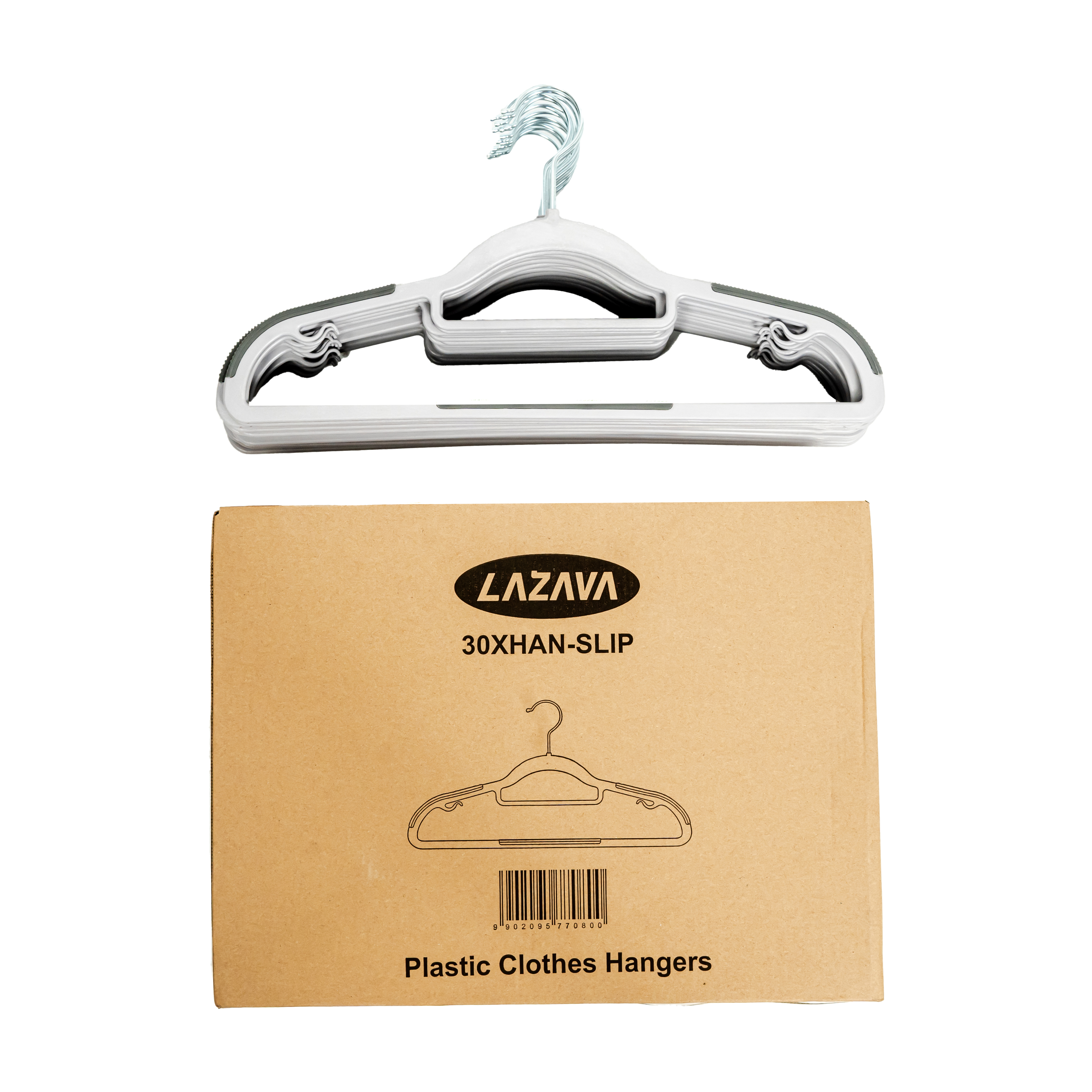 Heavy-Duty Non-Slip Plastic Hangers, 30-Pack - Slim Space-Saving Design for Wardrobe