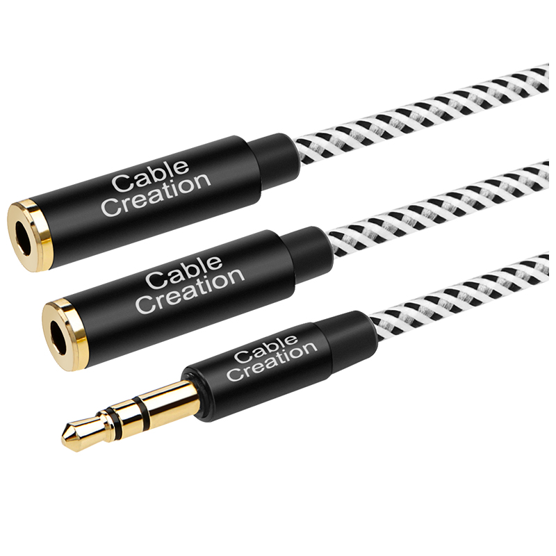 CE-LINK 3.5mm Headphone Y-Splitter Cable, 1 Male to 2 Female - Share Audio from One Device