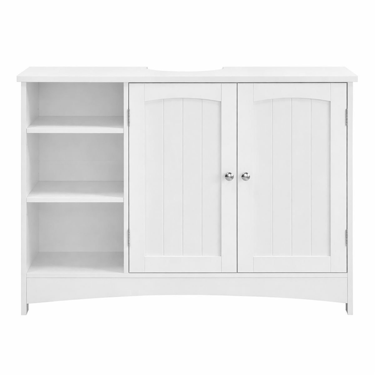 Lazava White Bathroom Vanity Unit, 2-Door Sink Cabinet - MDF with Adjustable Shelves