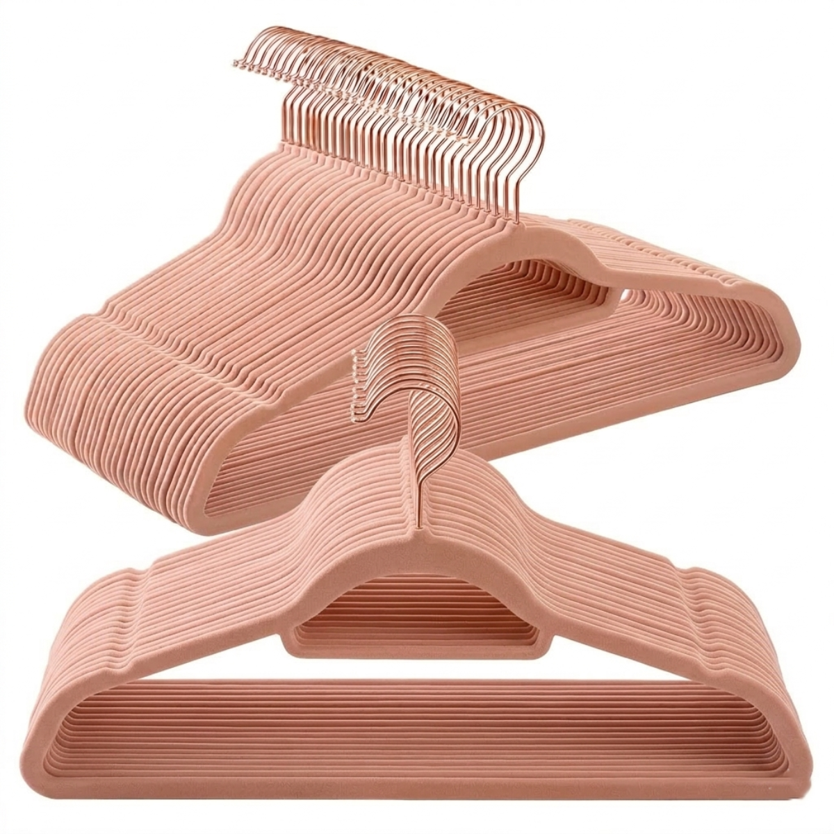 Velvet Hangers with Rose Gold Hooks, 60-Pack - Non-Slip, Slim Space-Saving