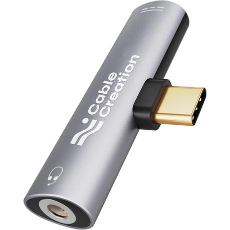CableCreation USB-C to 3.5mm Headphone & Charger Adapter - 2-in-1 Splitter with PD Fast Charging